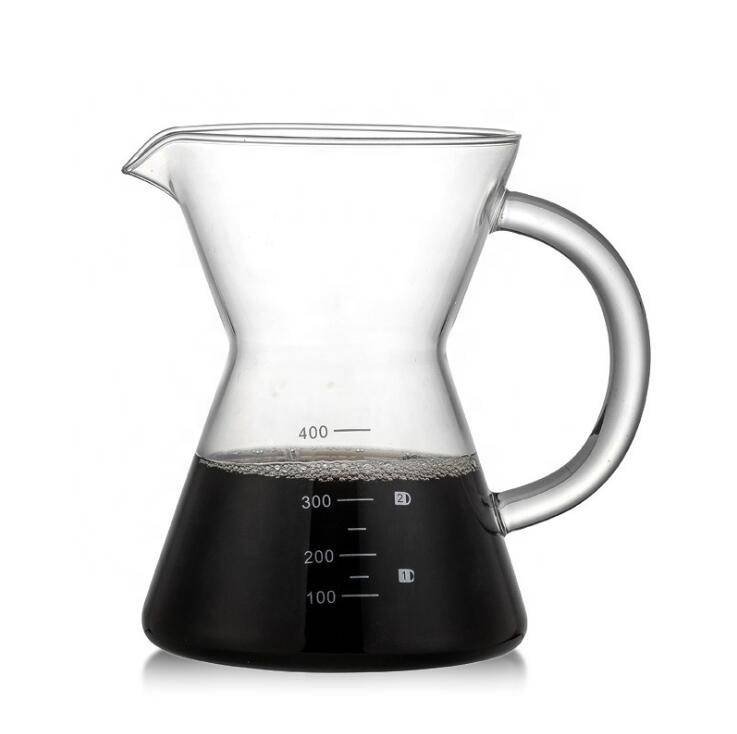 Heat Resistant Glass Coffee Pot Borosilicate Pour Over Coffee Maker With Handle