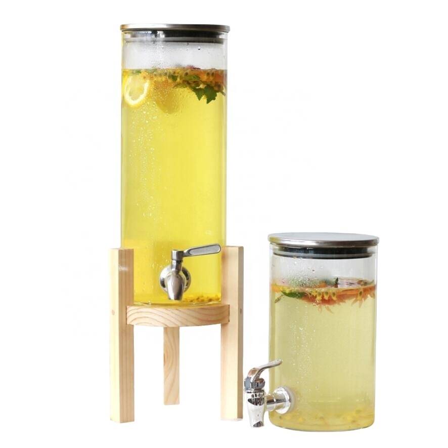 Hot sale 2020 new style glass water juice pot High borosilicate glass beverage dispenser juice