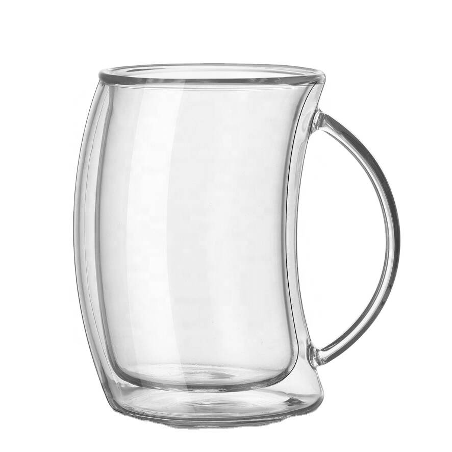 high borosilicate glass cup double wall glass cup Clear Coffee Glass Mug For Hotel Home