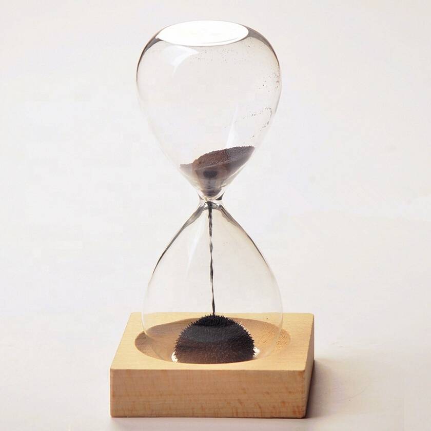 hand blow glass gift customized logo Magnetic hourglass sand timer