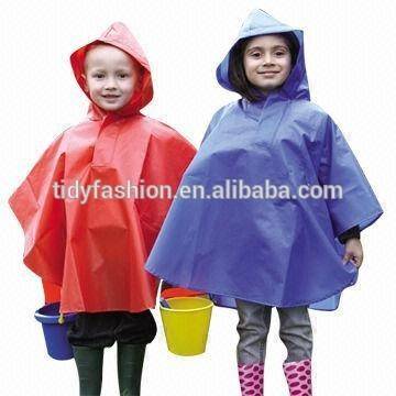 Children Rain Cape With Hood Coat