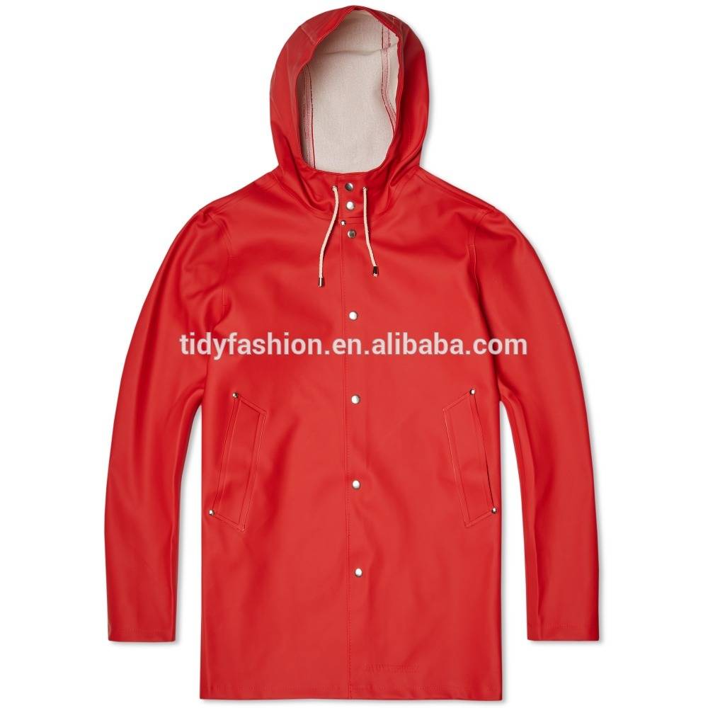 Fashion PU Rain Jacket For Men