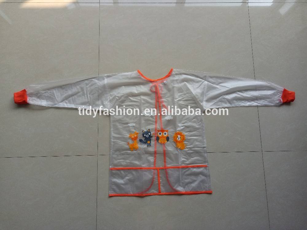 Custom Printed Clear PVC Plastic Waterproof Children Apron For Painting