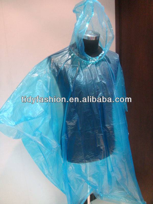 Emergency Disposable Lightweight Thin Easy To Carry Plastic Rain Poncho
