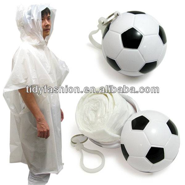 Emergency Hooded Disposable Raincoat Ball With Keyring