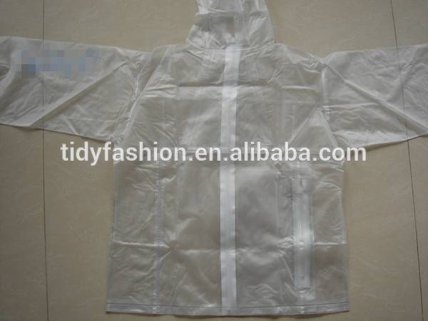 Complex Splice Clear Plastic Custom Waterproof Rain Coats