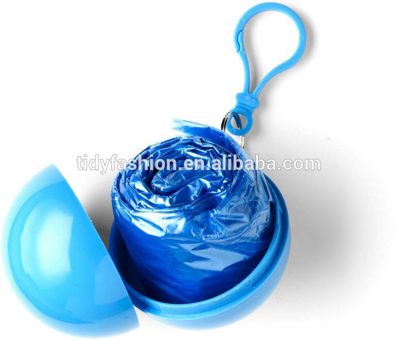 Disposable Logo Plastic Raincoats With Ball
