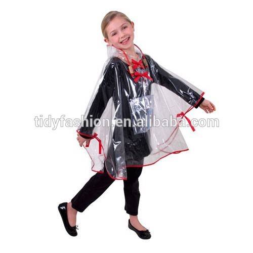 Custom Kids Cute Rain Poncho Clear Coat
