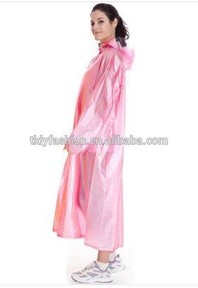 Durable Pink PVC Raincoat Women