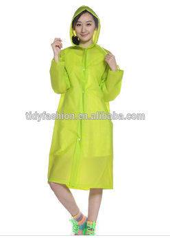 Fashion EVA translucent raincoat colorful Ladies