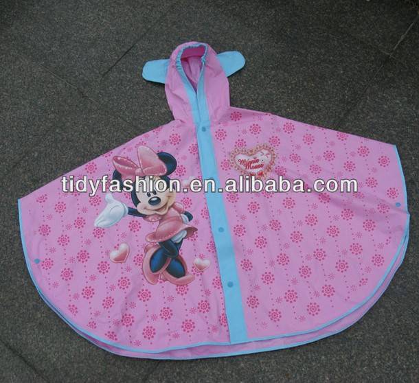 PVC Mickey Mouse Design Children Ponchos Raincoat