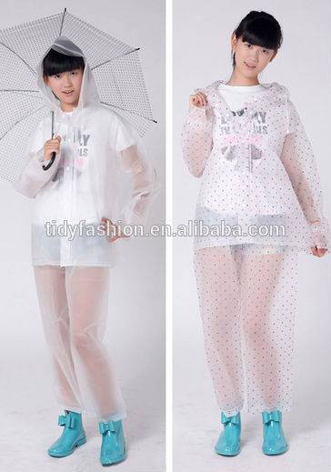 Transparent adult PVC raincoat plastic rainsuit