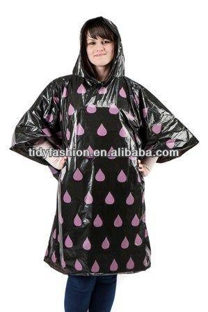 Full Printed Fashion PVC/PE Mexican Rain Ponchos Raincoat