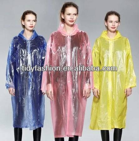 Long Colorful Women Sexy PVC Raincoat