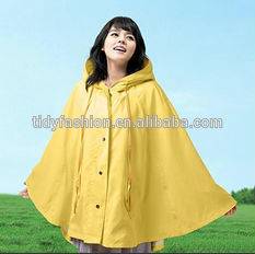 Durable yellow Mexican hooded poncho
