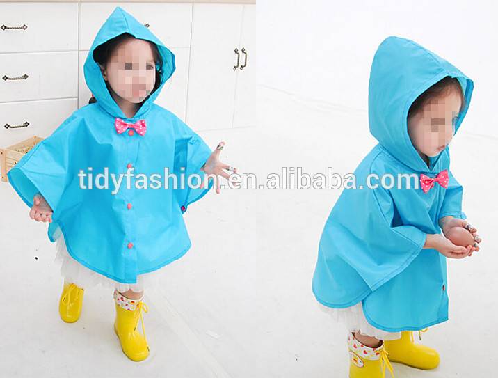 Cheap Toddlers Plastic Hooded Plastic Kids Rain coat
