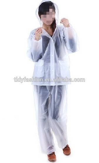 Good Quality Waterproof Soft EVA Women Transparent Rain Suit