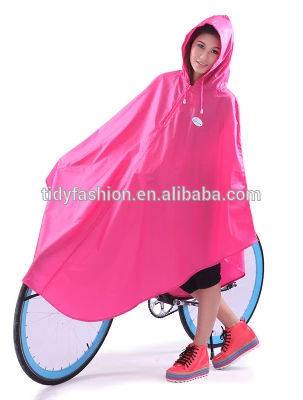 Fashionable Pink PVC Poncho Raincoat Bike