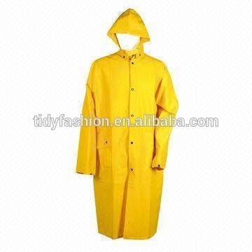 Adult Yellow PVC Plastic Raincoat Fetish