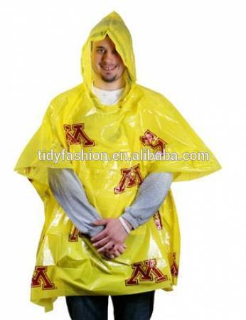 Promotional Custom Printed Adult Kids PE Raincoat
