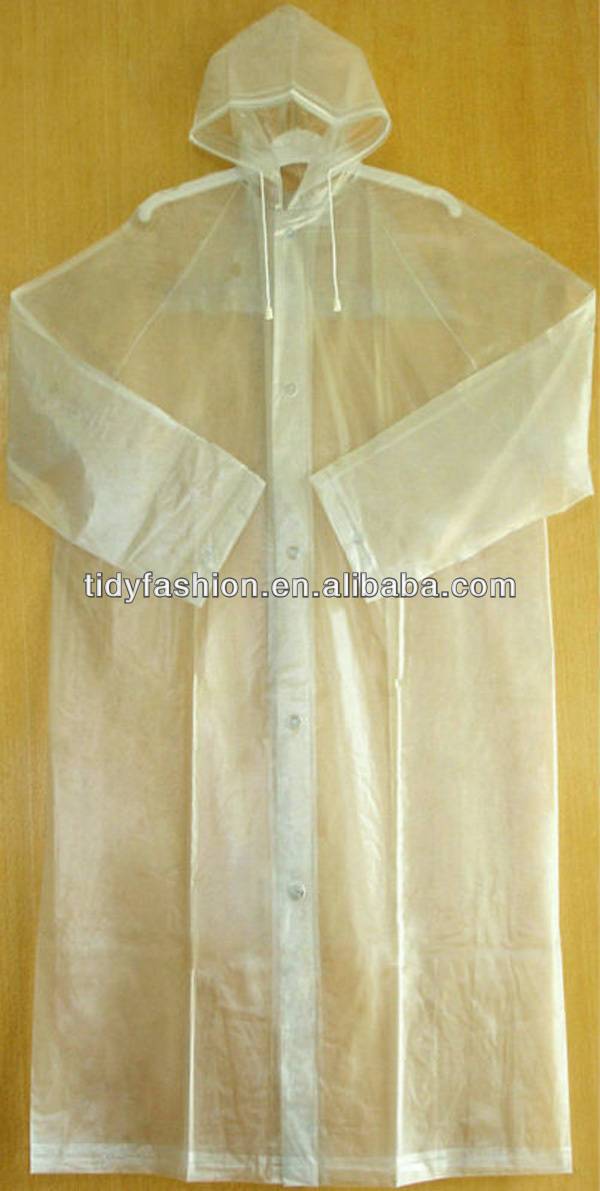 Waterproof Full Length Transparent PVC Raincoat