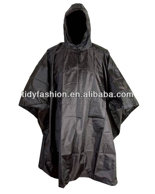 Black Rain Poncho, Disposable Poncho Raincoat
