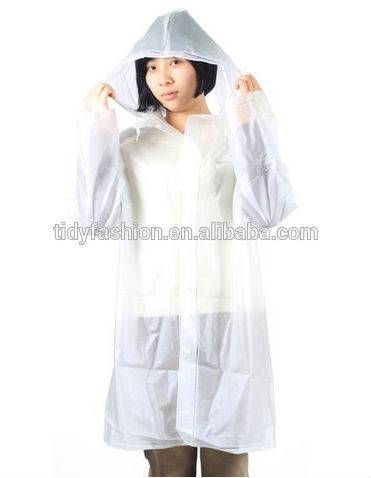 Breathable PVC Ladies Transparent Rain Coat