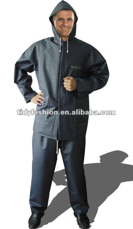 blue pvc raincoat 100%waterproof