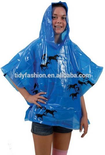 Waterproof Printed Teenage Rain Poncho Raincoat Promotional