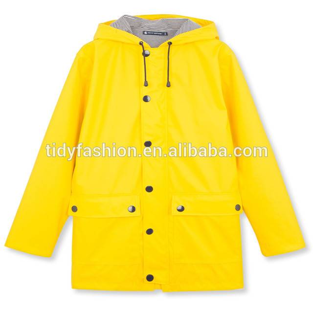 Fashion Waterproof Ladies PU Raincoat Jacket
