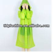 Full Body Green Plastic EVA Raincoat Fetish For Girls