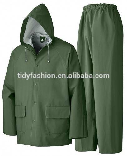 PVC/Polyester Police Raincoat Fishing Raincoat With Hood