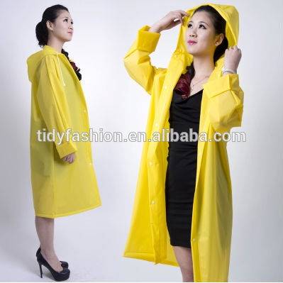 Reusable Soft EVA Yellow Rubber Raincoat