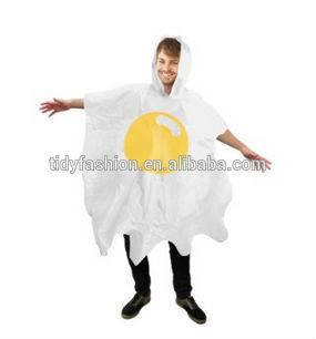 Fanny Printed White Rain Coat Poncho