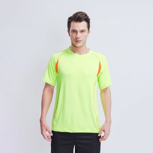 Wholesale Custom Polyester Spandex Fitness Blank T shirt Short Sleeve Mens and Women Plain Gym T-shirt