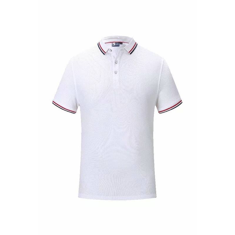 RBLS2028 Pure cotton beaded lapel POLO Shirt with Doulble color sleeves
