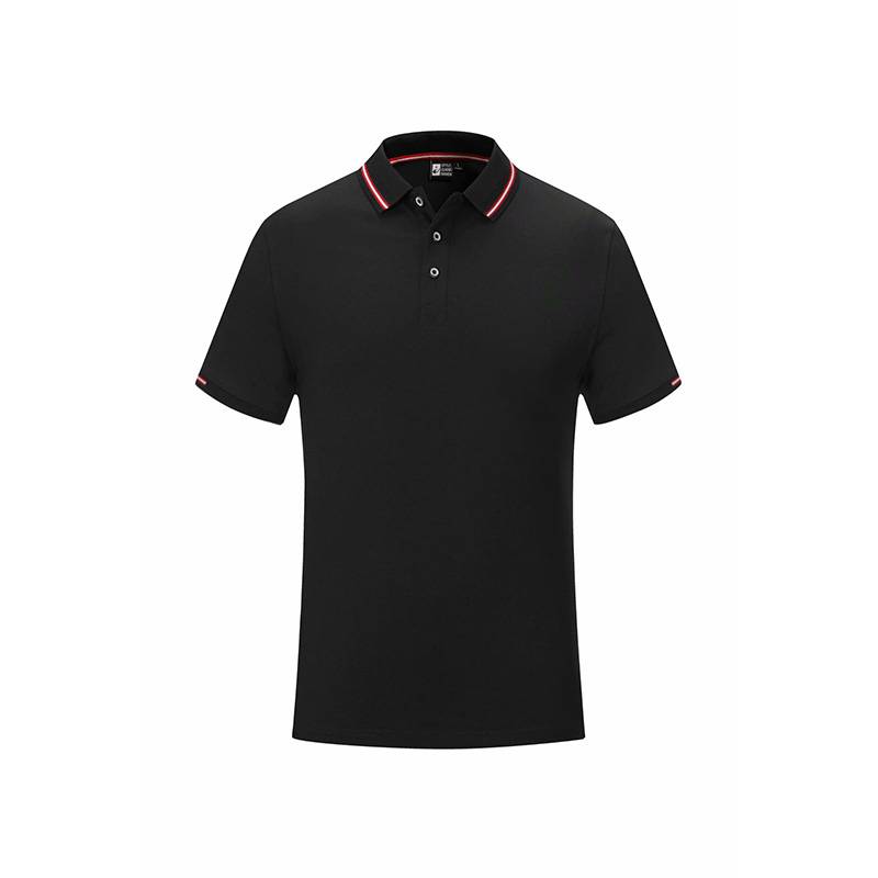 RBLS-2031 Classic Bead Lapel Black Oversized POLO Shirt