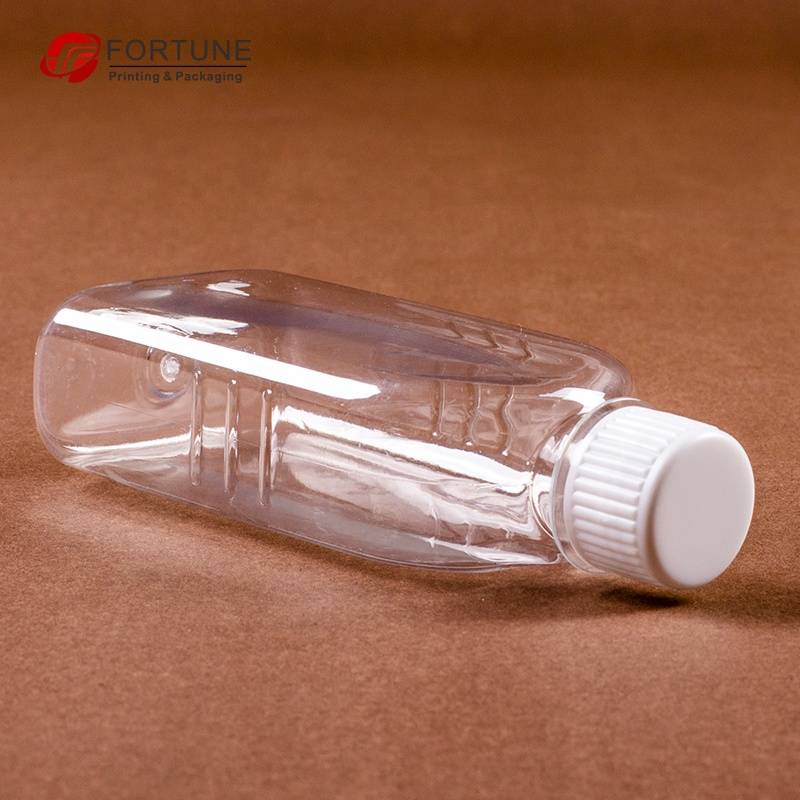 Round PET Clear Plastic Bottles With  Screw Cap
