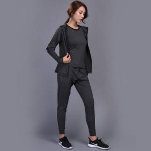 WoMens Running Fitness Clothes Long Sleeve Gym Sports Suits Quick Dry