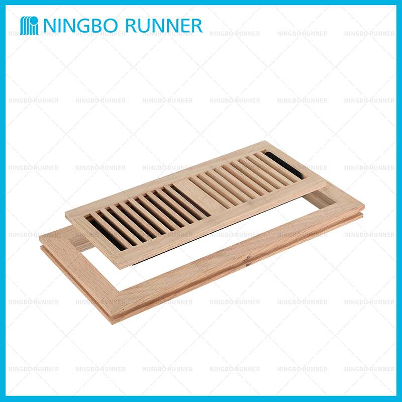 Wood Register Flushmount Floor Register with Steel Adjustable Damper Featured Image