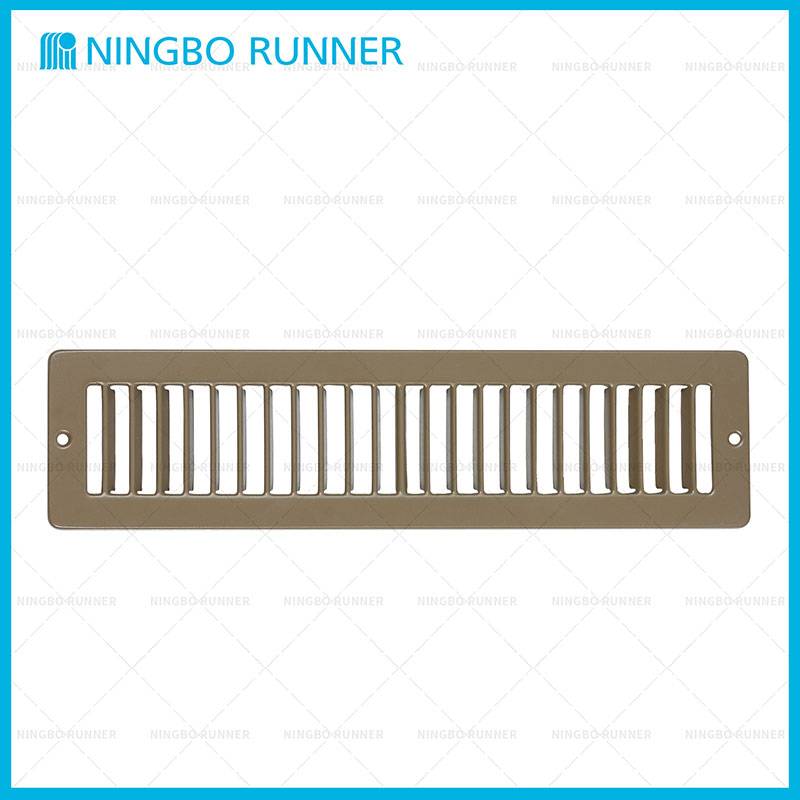 Steel Floor Register Toe Space Grille White-and-Brown Featured Image