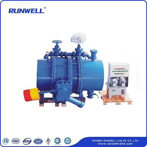 Energy storage double acting hydraulic control slow closing valve with bypass valve