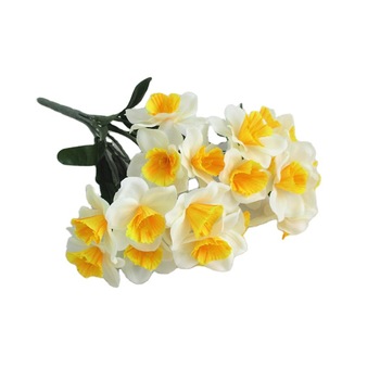 Artificial Daffodil Flowers  Faux Yellow Daffodils Flowers Faux Decor Bouquets for Home Office Store Party Decor