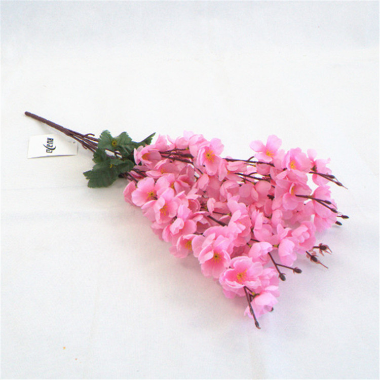 Chinese Supplier Cheap Wholesale Artificial Silk Flowers Wedding Decoration Red Peach Blossom