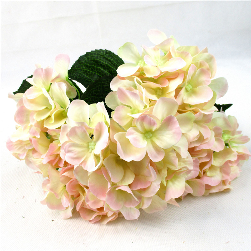 Artificial Flowers Hydrangeas Flowers 5 Heads Silk Bouquet for Office Home Party Wedding Bridal Decoration