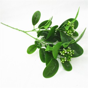 Artificial Greenery Stems Eucalyptus Leaf Spray in Green Silk Plastic Plants Floral Greenery Stems for Home Party Wedding Decoration