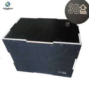 Black wooden plyo box