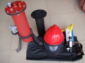 Whole set sand blasting helmet with air hose,air breathing filter,temperature regulator