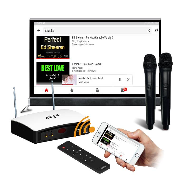 Karaoke player Karaoke with wireless wifi display microphone miracast airplay DLNA Featured Image