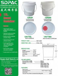 10L ROUND PAIL WITH LID